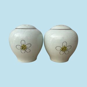 Nobility Permaware Mist Salt & Pepper Shakers Blue Green Retro MCM Vintage